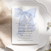 ブルーボウ男の子ベビーシャワー招待状 招待状