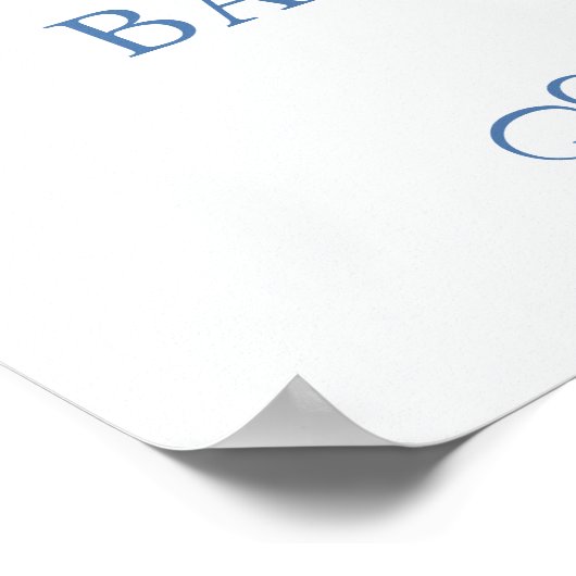 ブルーボウ男の赤ちゃんシャワーウェルカムサイン ポスター (角)