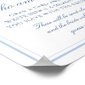 ブルーボウ私はブライダルシャワーゲームサイン ポスター (角)