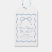 ブルーボウ結び目のバチェロレッテ ギフトタグ (正面)