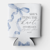 ブルーボウ結び結びブライダルシャワーの好意 缶クーラー (正面)
