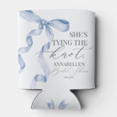 ブルーボウ結び結びブライダルシャワーの好意 缶クーラー (裏面)