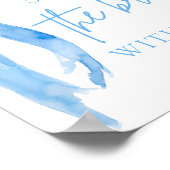 ブルーボウ花嫁を愛のサインでシャワー ポスター (角)