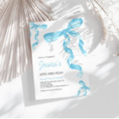 ブルーボウ誕生日招待状 招待状