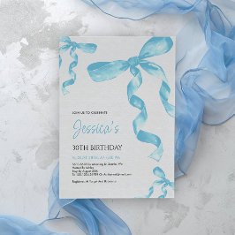 ブルーボウ誕生日招待状 招待状