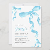 ブルーボウ誕生日招待状 招待状 (正面)