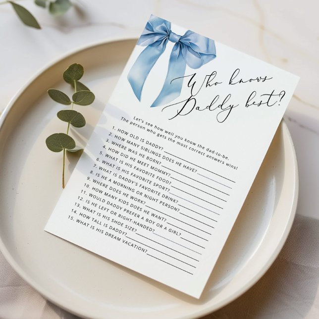 ブルーボウ誰がパパの赤ちゃん最高のシャワーゲームを知っている (クリエイターアップロード済み)