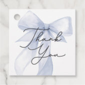 ブルーボウ赤ちゃんシャワーありがとうお願い フェイバータグ (正面)