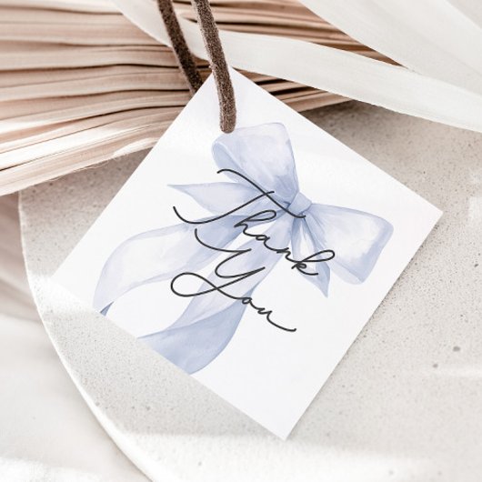 ブルーボウ赤ちゃんシャワーありがとうお願い フェイバータグ