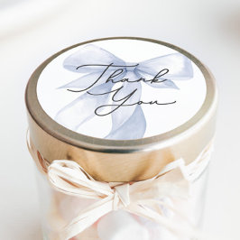 ブルーボウ赤ちゃんシャワーありがとうお願い ラウンドシール