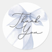 ブルーボウ赤ちゃんシャワーありがとうお願い ラウンドシール (正面)