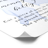 ブルーボウ赤ちゃんシャワーどのように大きいママの腹 ポスター (角)