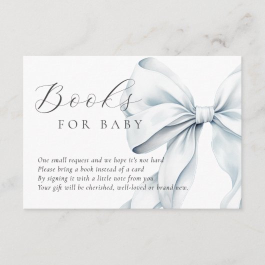 ブルーボウ赤ちゃんシャワーブックベビーエンクロージャカード エンクロージャーカード (正面)