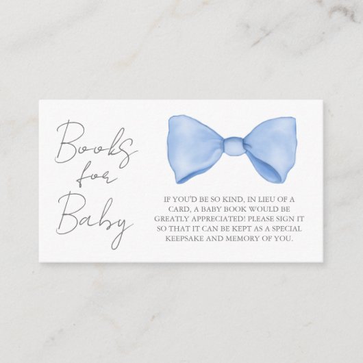 ブルーボウ赤ちゃんシャワーベビー エンクロージャーカード (正面)