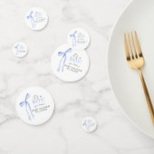 ブルーボウ赤ちゃんシャワー招待状、男の子ベイビーシャワー コンフェッティ (グループ)