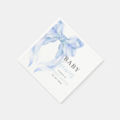 ブルーボウ赤ちゃんシャワー招待状、男の子ベイビーシャワー スタンダードカクテルナプキン (角)