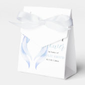 ブルーボウ赤ちゃんシャワー招待状、男の子ベイビーシャワー フェイバーボックス (正面サイド)