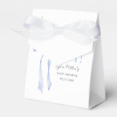 ブルーボウ赤ちゃんシャワー招待状、男の子ベイビーシャワー フェイバーボックス (正面サイド)