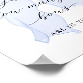 ブルーボウ赤ちゃんシャワー推測いくつ弓 ポスター (角)