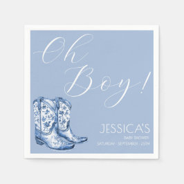 ブルーボウ赤ちゃんシャワー水色 スタンダードカクテルナプキン