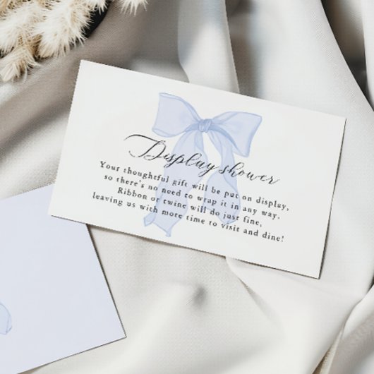 ブルーボウ赤ちゃんシャワー表示シャワー エンクロージャーカード