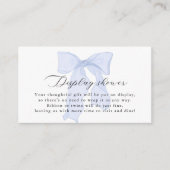 ブルーボウ赤ちゃんシャワー表示シャワー エンクロージャーカード (正面)