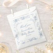 ブルーボウ赤ちゃんシャワー フェイバーバッグ (クリップ留めされた状態)