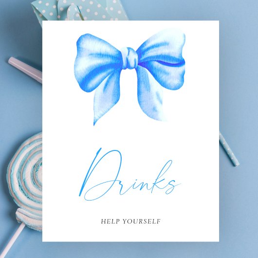 ブルーボウ赤ちゃんシャワー – Drinks Poster ポスター