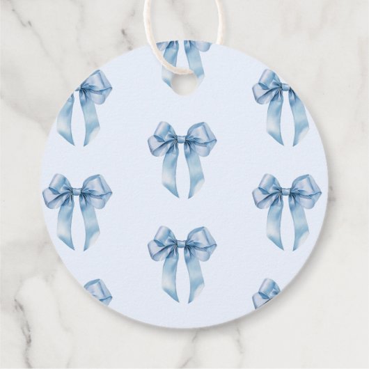 ブルーボウ赤ちゃんシャワーBowhealyありがとう フェイバータグ (裏面)