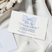 ブルーボウ赤ちゃんシャワーMommyのお腹の大きさ エンクロージャーカード