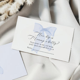 ブルーボウ赤ちゃんシャワーMommyのお腹の大きさ エンクロージャーカード