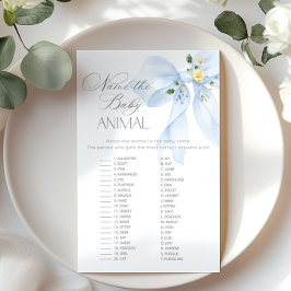 ブルーボウ赤ちゃん動物の赤ちゃんシャワーゲームの名前