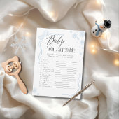 ブルーボウ霜の降りたベビーワードスクランブルゲーム 招待状