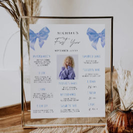 ブルーボウ1stバースデーマイルストーンボード ポスター