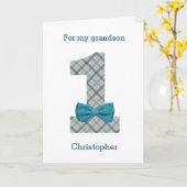 ブルーボウ1st誕生日 カード (黄色い花)