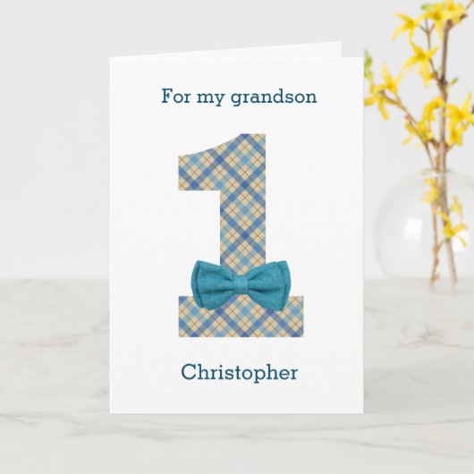 ブルーボウ1st誕生日 カード (黄色い花)