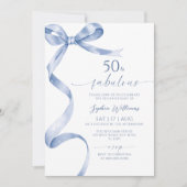 ブルーボウ50と素晴らしい誕生日招待状 招待状 (正面)