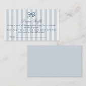 ブルーボウ&おむつストライプラッフルエンクロージャカード 名刺 (正面/裏面)