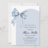 ブルーボウ コケッティー 男の子 ベビーシャワー 招待状 (正面)