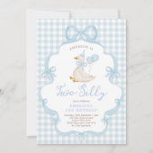 ブルーボウ シリーゴース  バルーン キッズ 2歳の誕生日 招待状 (正面)