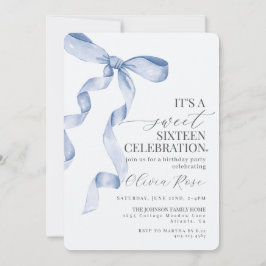 ブルーボウ スイート シックスティーン バースデー パーティー 招待状