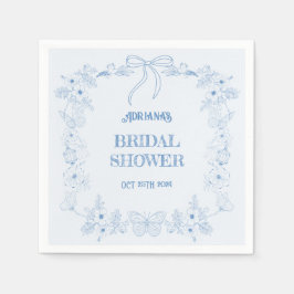 ブルーボウ トイレ フローラル ブライダルシャワー スタンダードカクテルナプキン