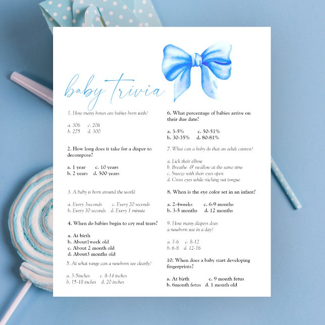 ブルーボウ – ベビートリビア |赤ちゃんシャワーゲーム (クリエイターアップロード済み)