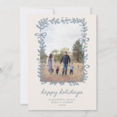 ブルーボウ ボタニカル ハッピー ホリデーズ 5 フォト&テキスト シーズンカード (正面)