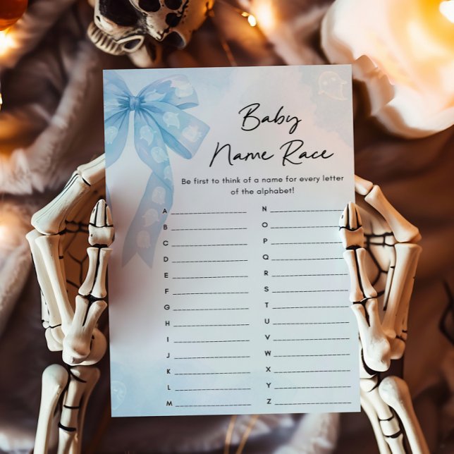 ブルーボウ リトルブー ベイビーネーム レースゲーム (Girl Coquette Halloween Baby Shower Baby Name Race Game)