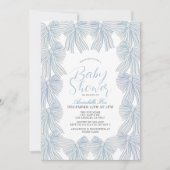 ブルーボウ/リボンコケット男の子ベビーシャワー 招待状 (正面)
