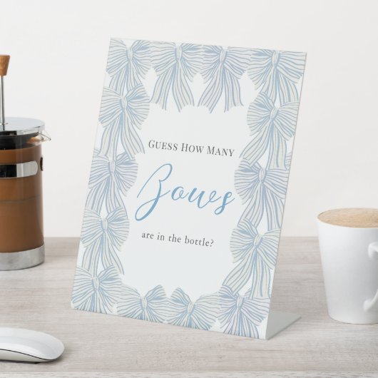 ブルーボウ/リボンベビーシャワーいくつ弓 台座サイン (インサイチュ)