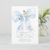 ブルーボウOhボーイウォーター色男の赤ちゃんシャワー 招待状 (スタンド正面)