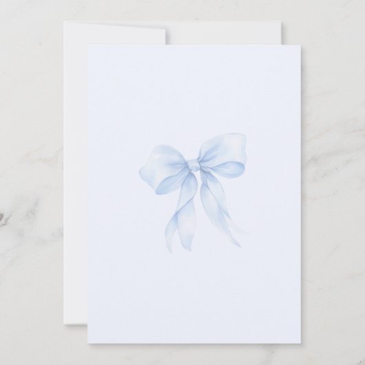 ブルーボウOhボーイウォーター色男の赤ちゃんシャワー 招待状 (裏面)