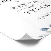 ブルーボエレガントタニカルフローラの結婚歓迎 ポスター (角)